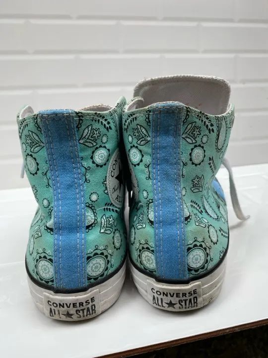 Tênis Converse Chuck Taylor All Star Azul Branco - Foto 3