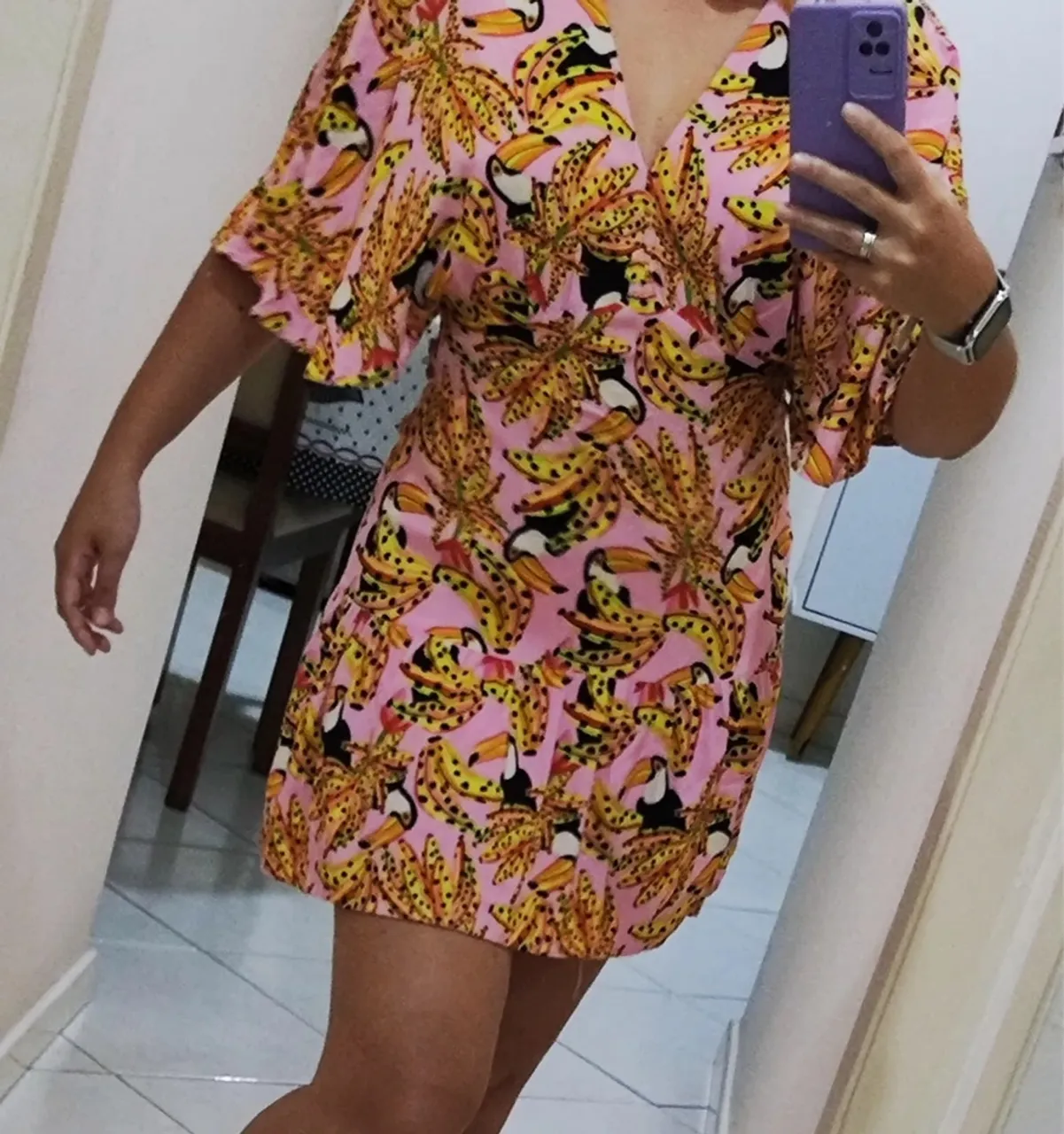 Vestido Tropical Flamingo Rosa