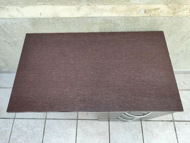 Gaveteiro Fixo Grande com Mesa e 4 Gavetas Marrom Escuro - Foto 3