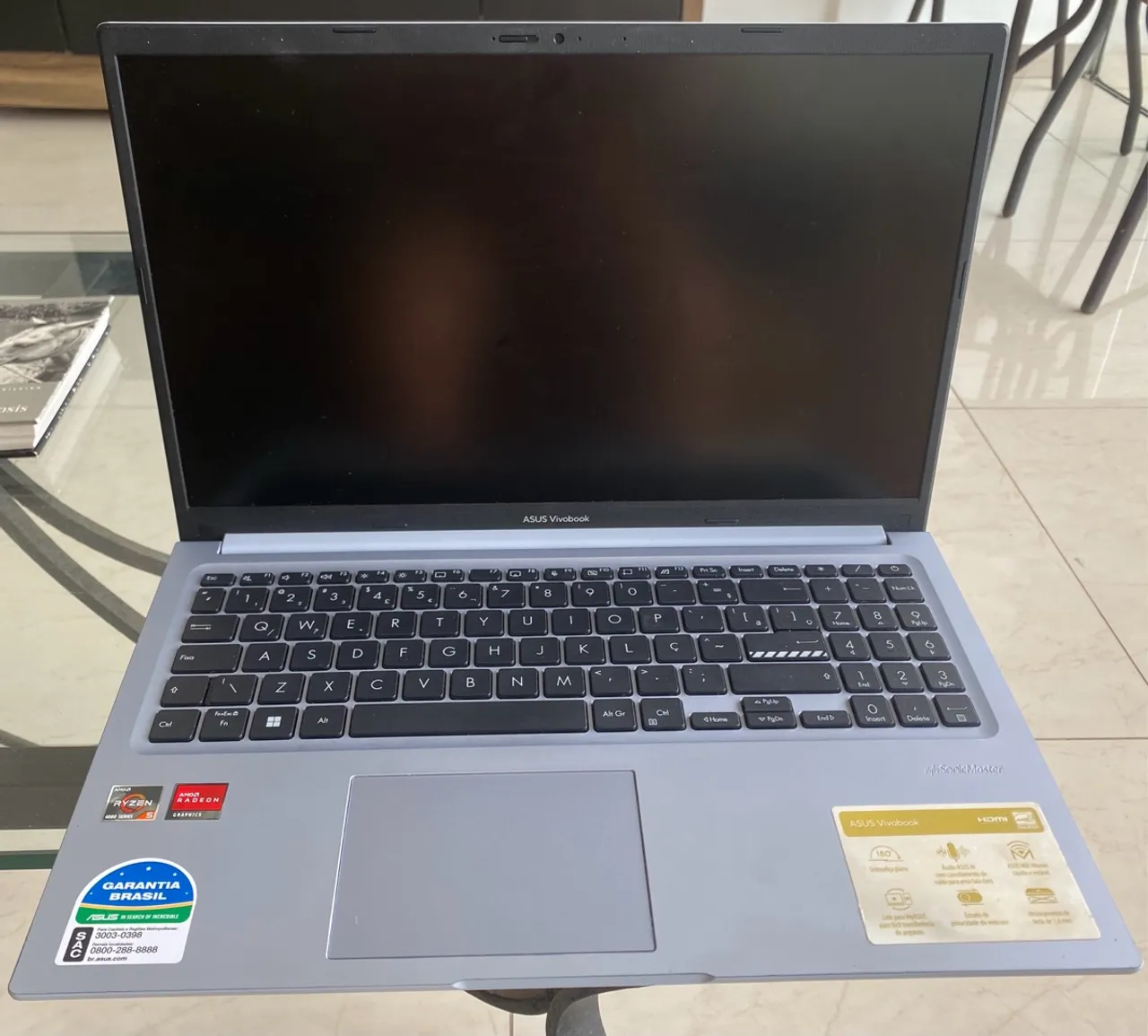 Notebook Asus Vivobook com Ryzen 5