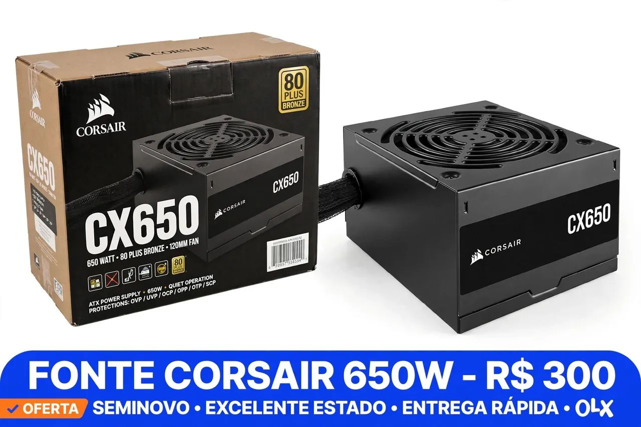 Fonte Corsair 650w