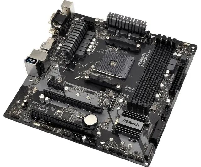 Placa-mãe OEM ASRock B450M Pro4 AMD AM4 MATX DDR4 - Foto 3