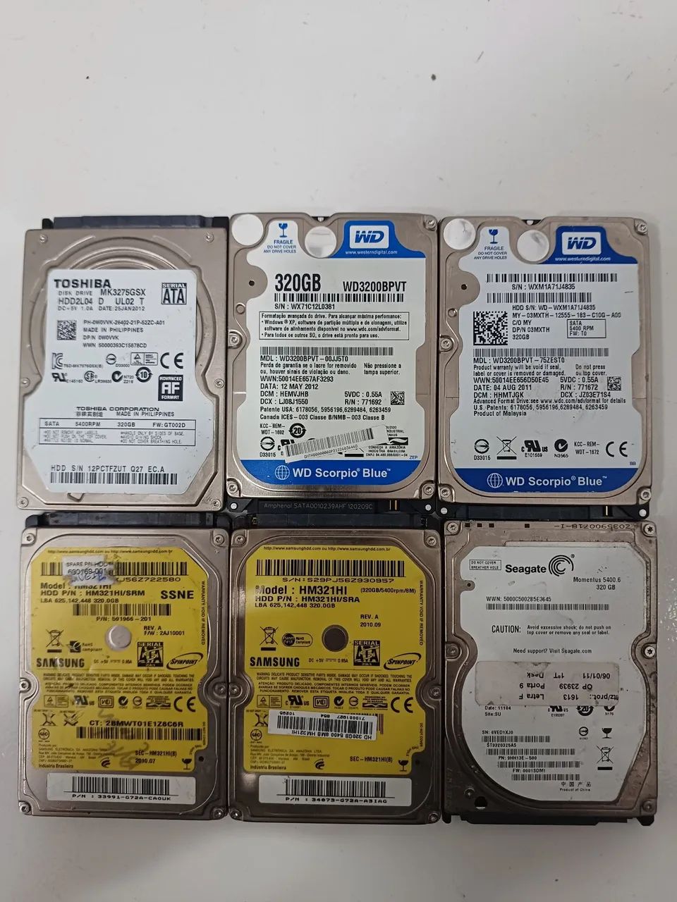 6 hds 320  wd e seagate 