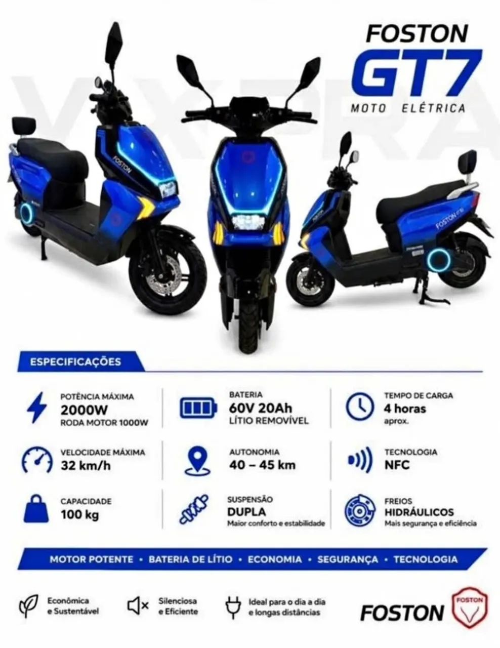 ? Foston GT7 Elétrica - Zero km / Impecável ?