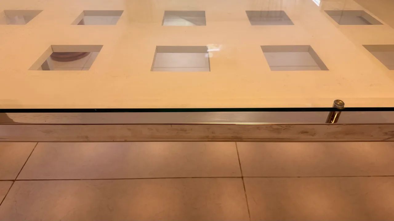 Mesa inox com tampo de vidro - 2m comp. por 1m de larg. - Foto 4