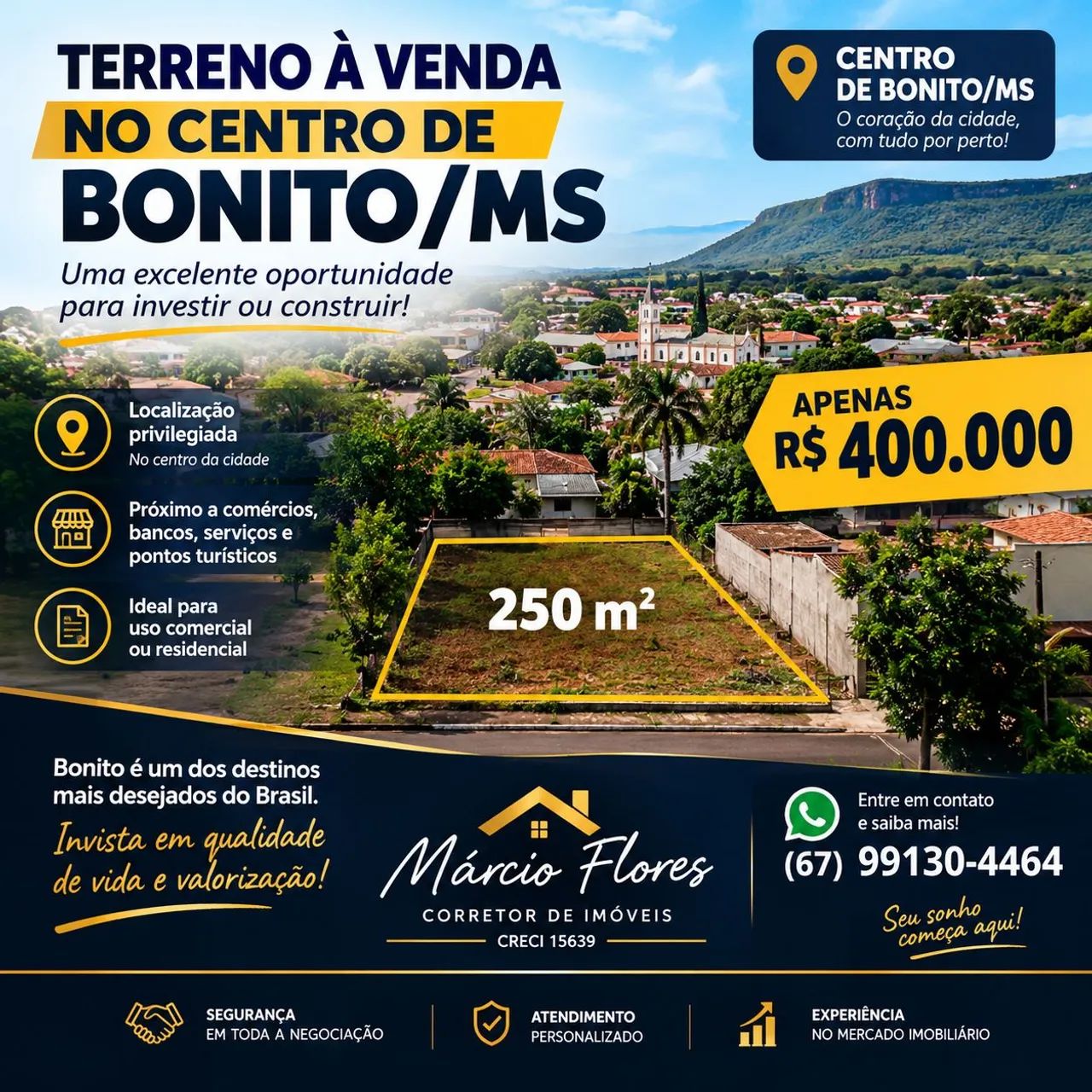 EXCELENTE TERRENO NO CENTRO DE BONITO MS