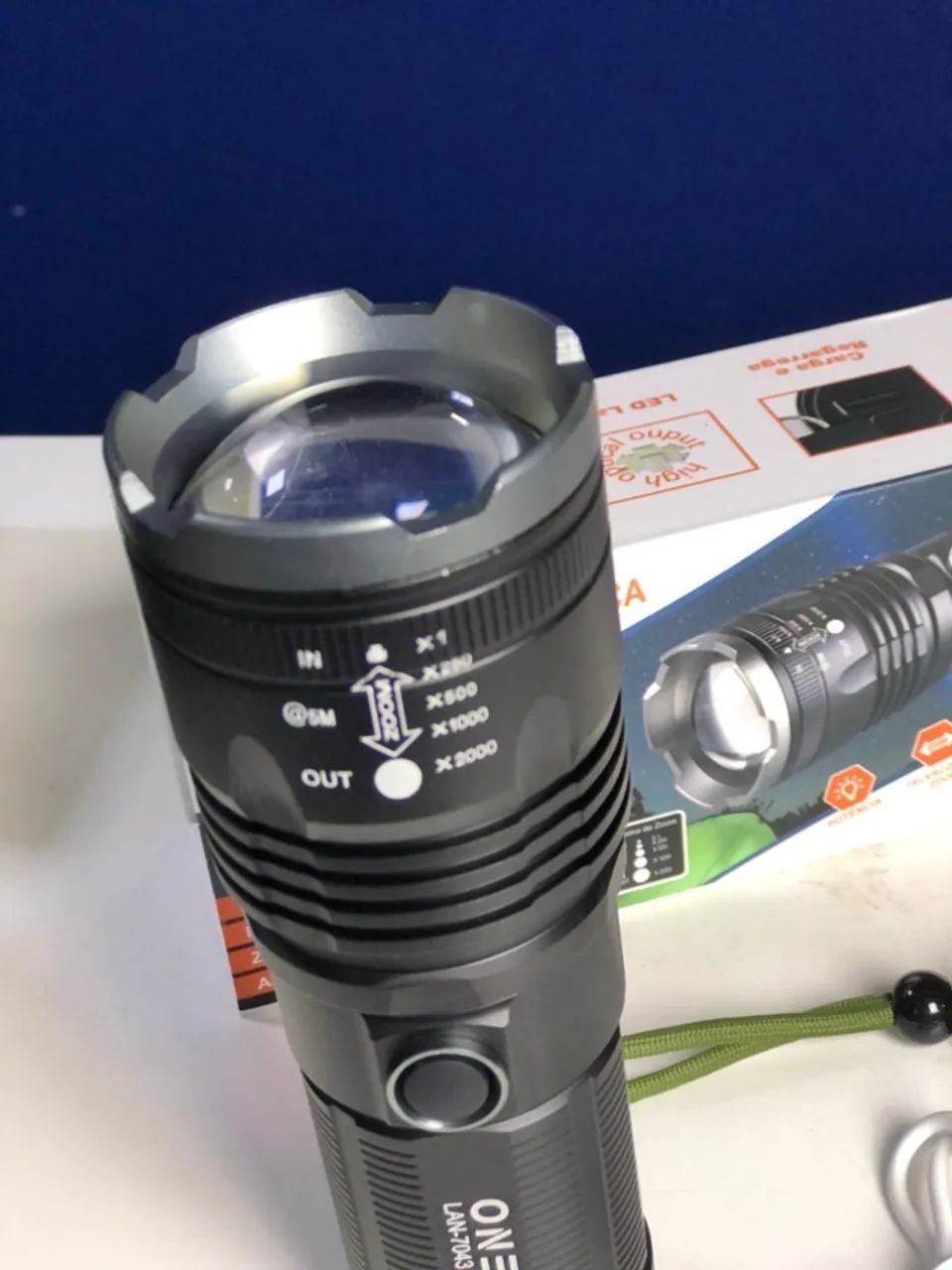 Lanterna Tática Profissional lan-7043 One-x - LED Laser Branco com