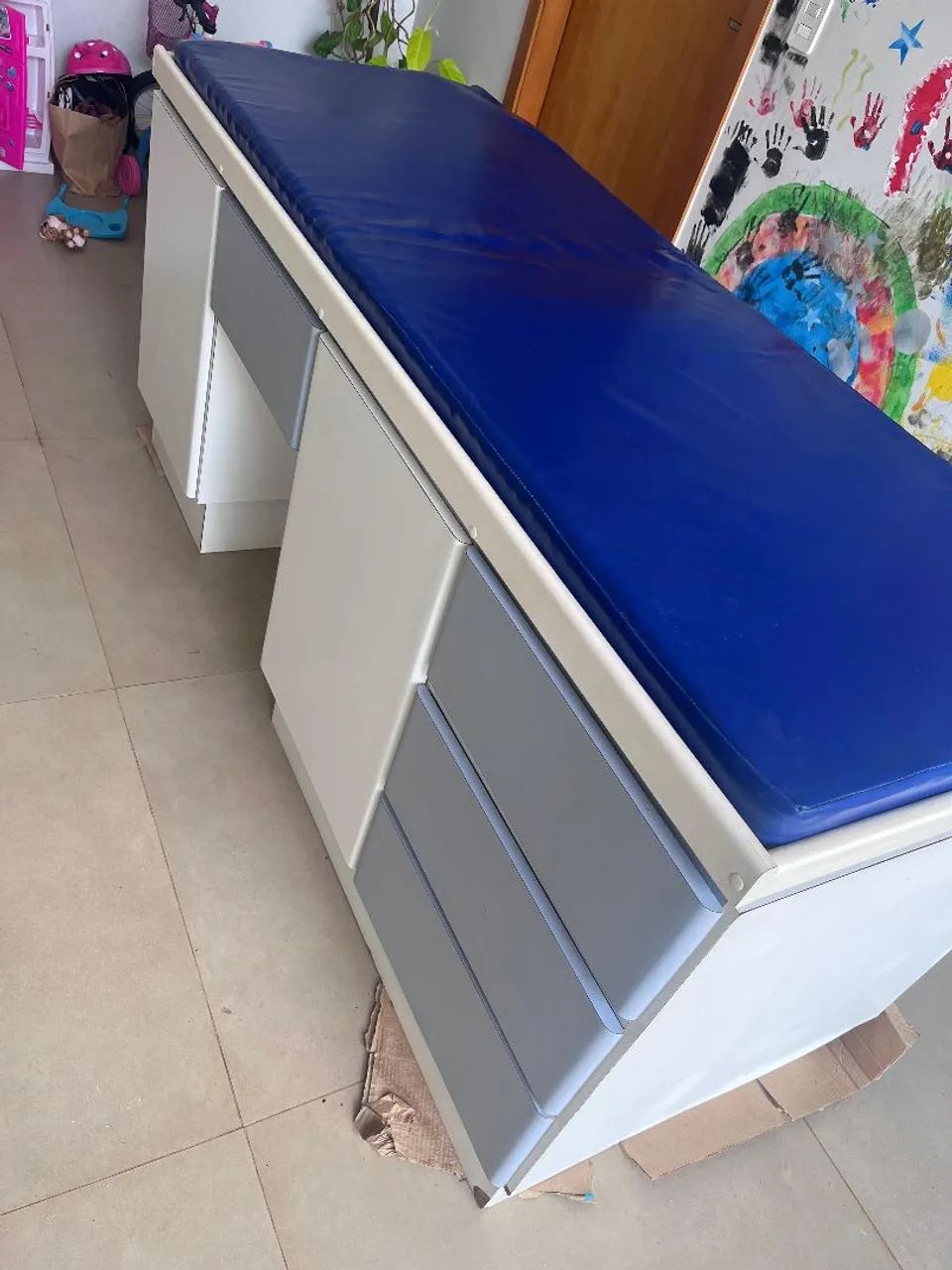Maca Fixa com Armário e Gavetas + Colchão Impermeável - Foto 2