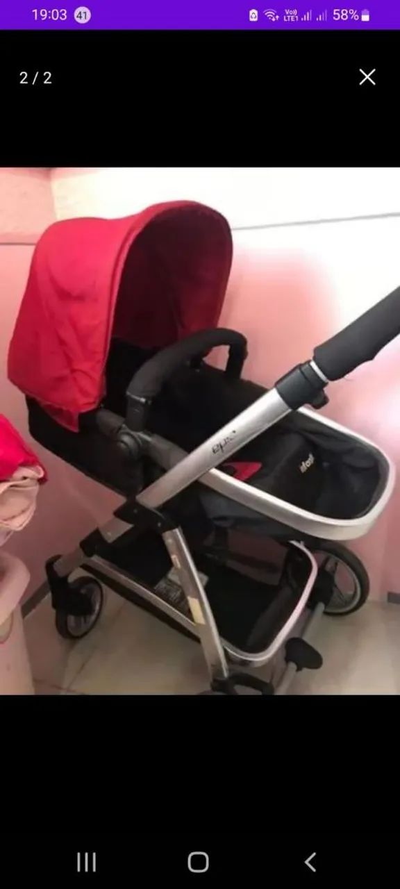 Carrinho de bebe com bebê conforto  - Foto 2