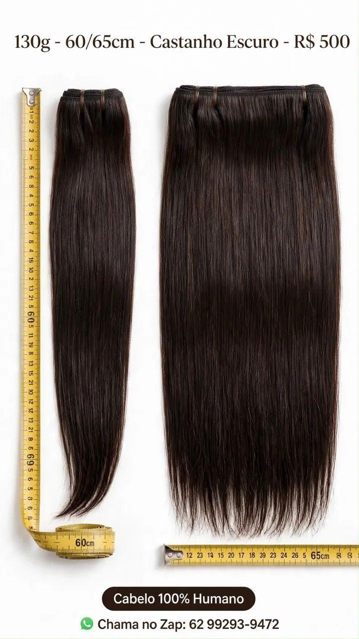Cabelo humano 130 g 2 telas 500$