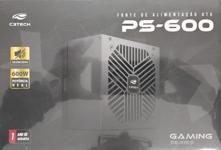 FONTE ATX 600W PS-600BK - C3TECH SEM CABO