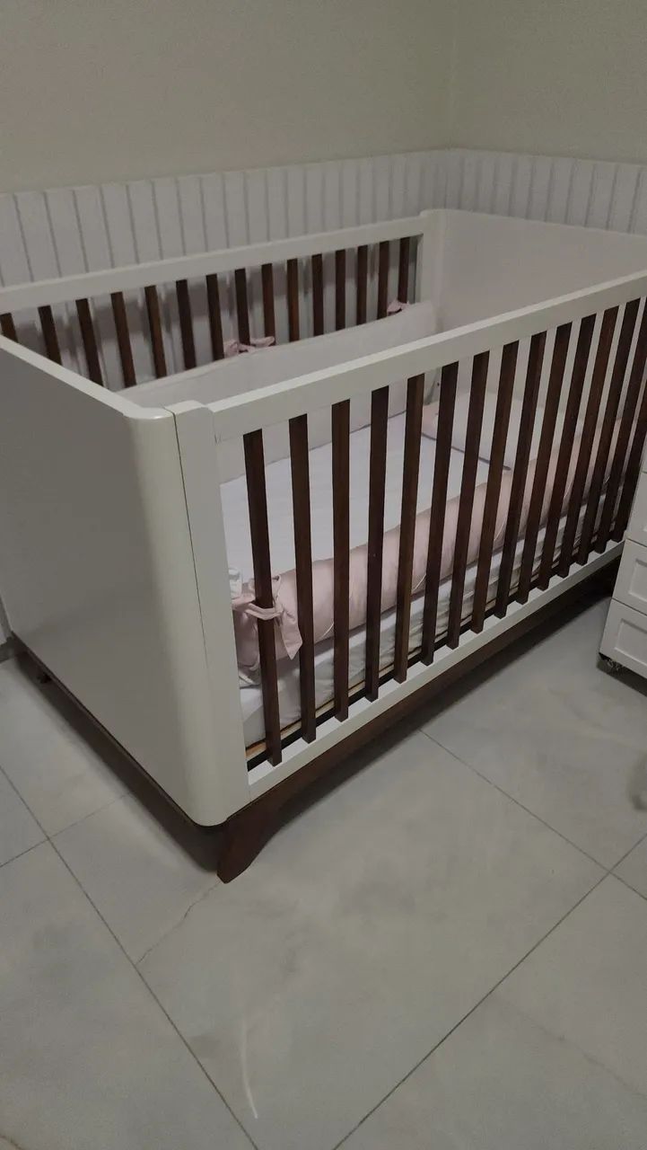 Berço Minicama Sambalelê Branco com Mel Divicar - Foto 3