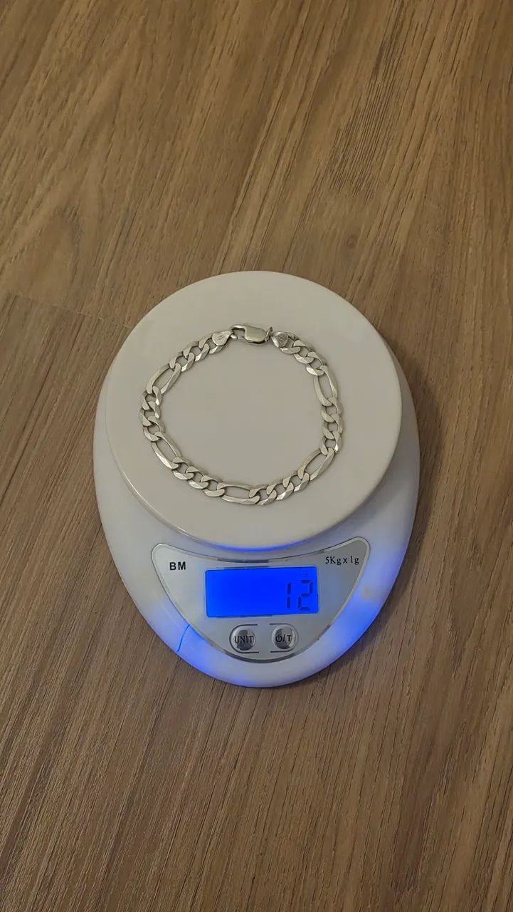 ?Pulseira De Prata 925 Elo Figaro 3x1 - 12g / 21cm Legítimo