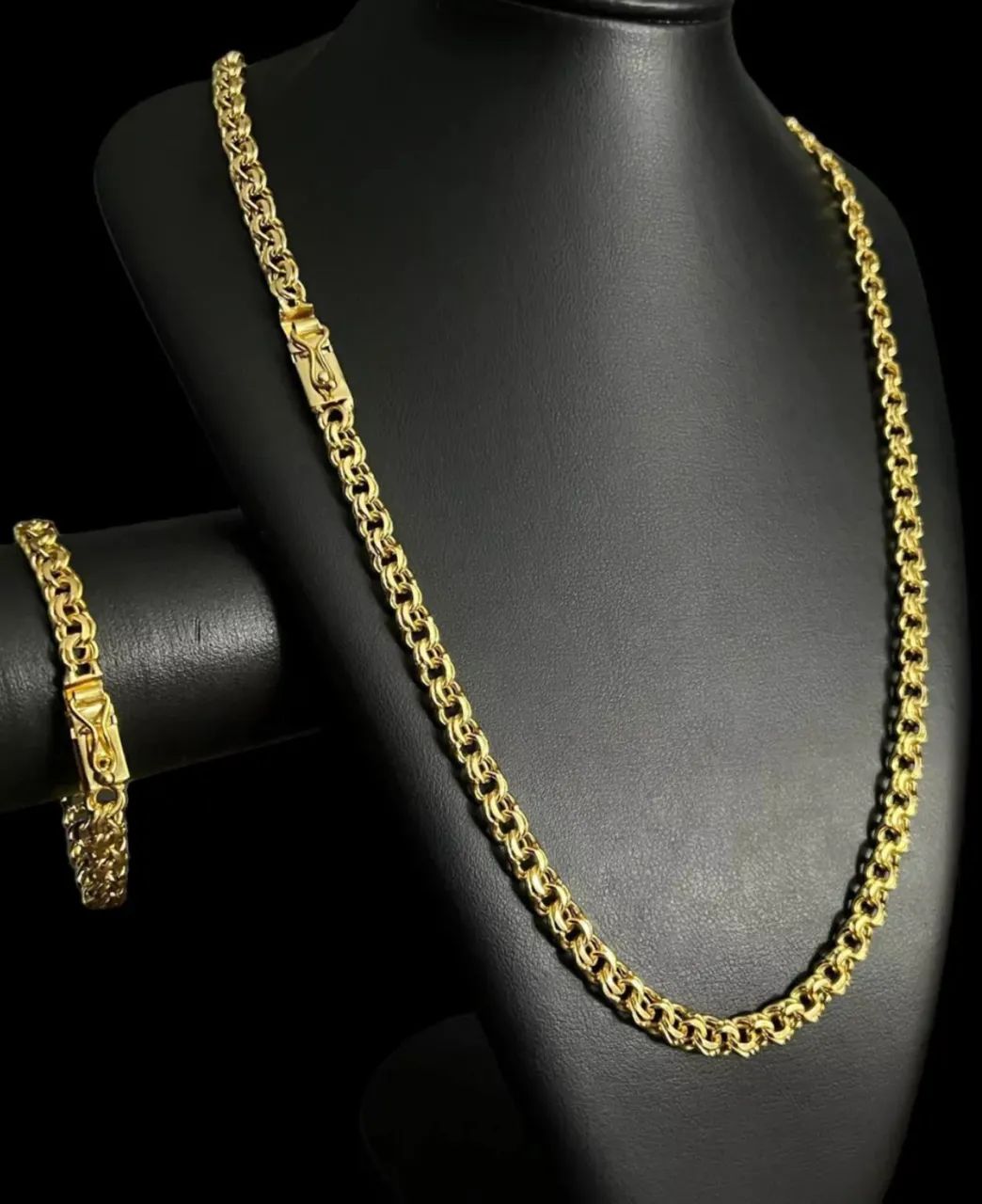 Cordão e pulseira banhado a ouro 18k