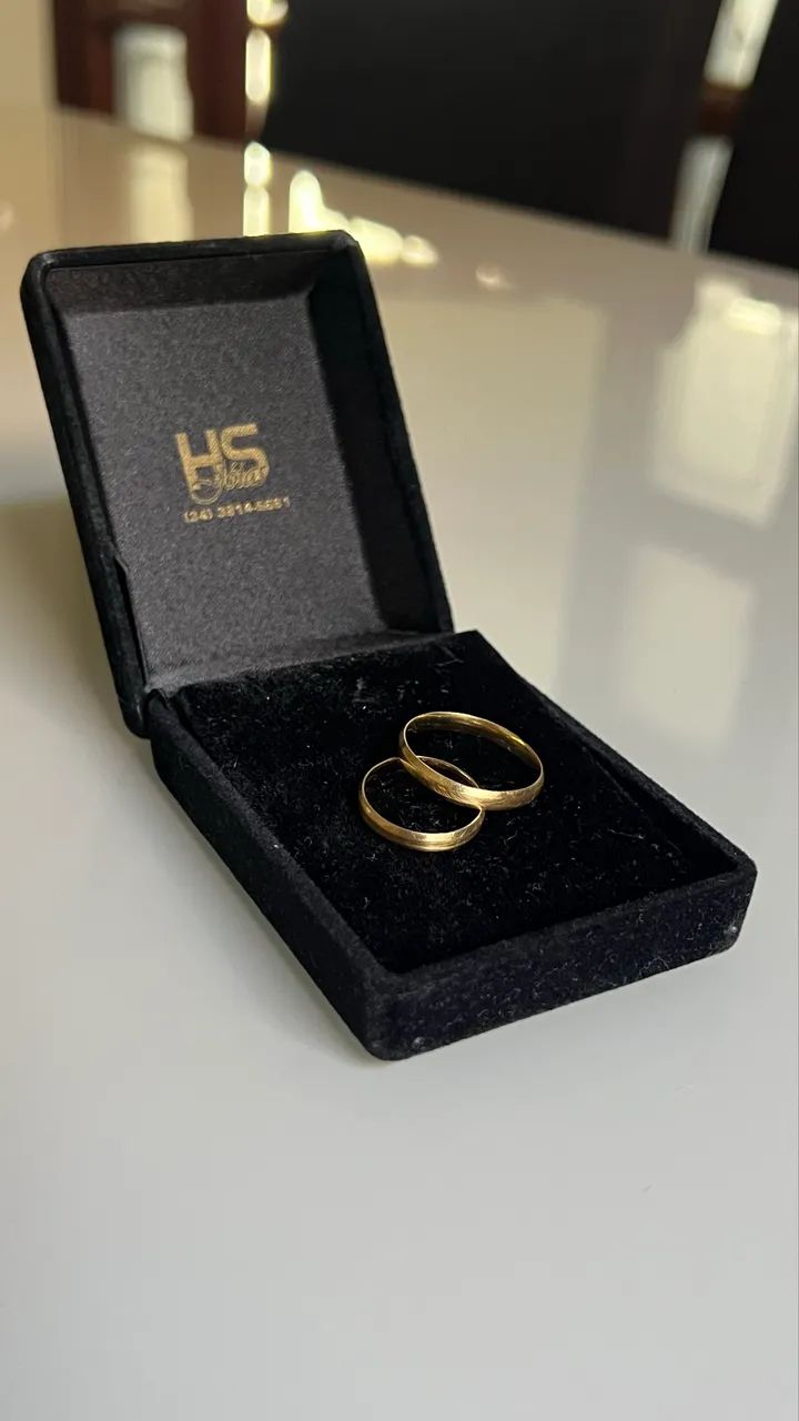 Par aliança ouro 18k