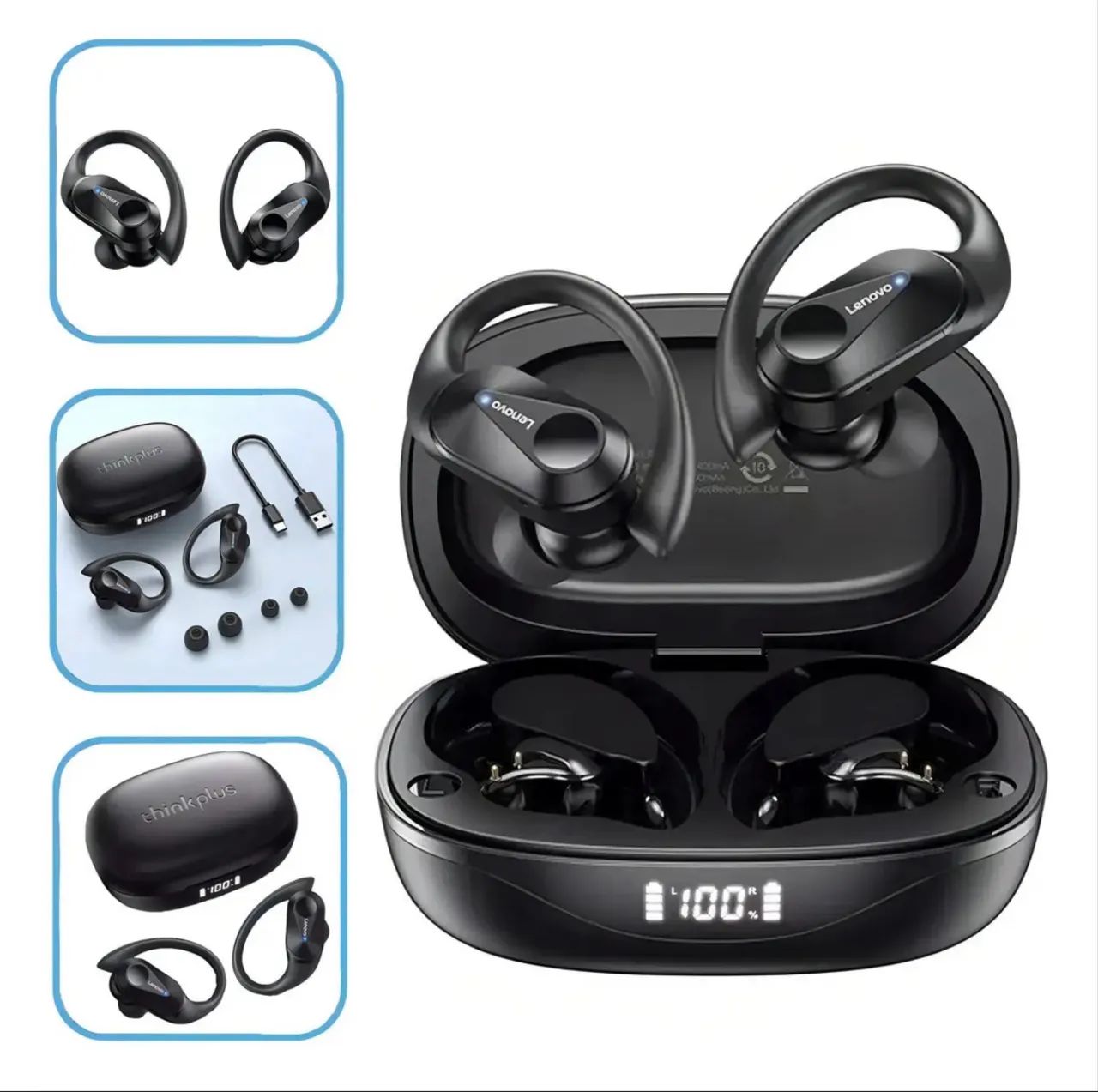 Fone Bluetooth 5.3 lenovo levipodos lp75 corrida thinkplus  - Foto 4