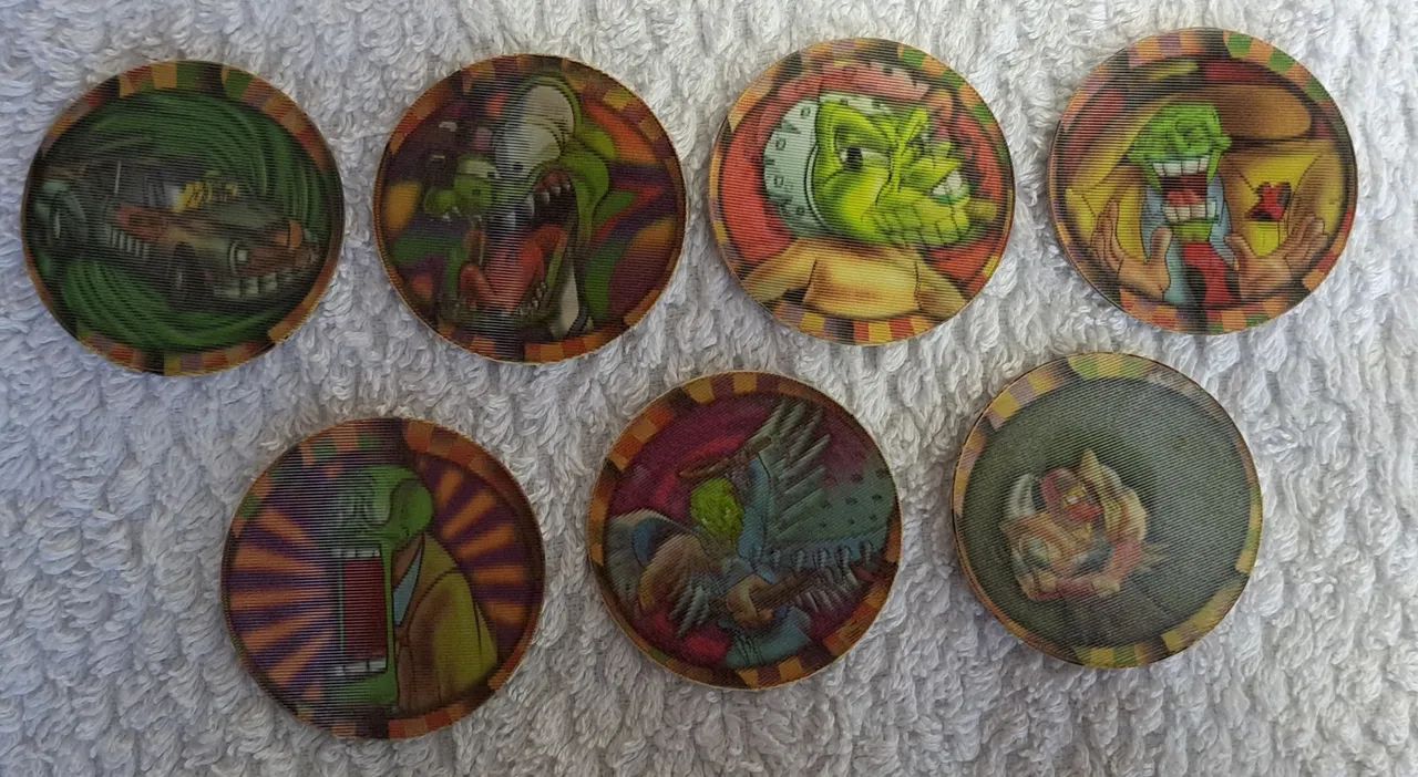 LOTE COM 6 SUPER ULTRA-MAGIC TAZOS O MÁSKARA ELMA CHIPS 1998 ORIGINAIS - Foto 2