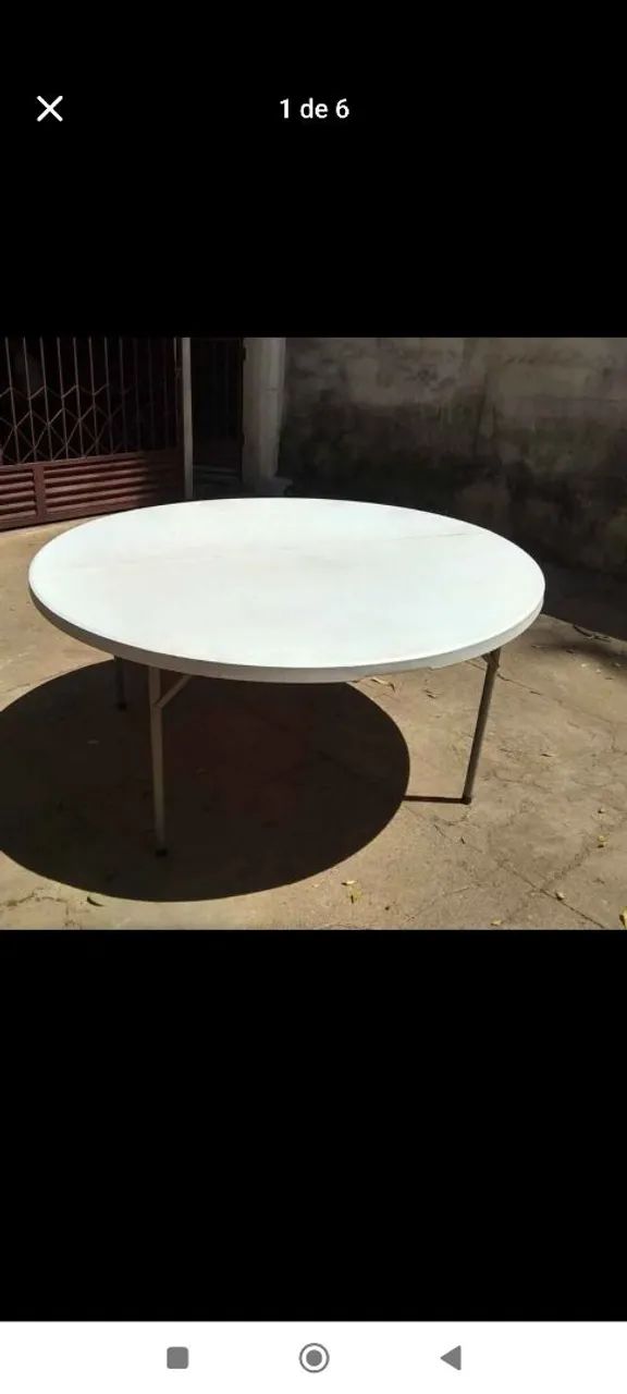 Mesa redonda dobrável 
