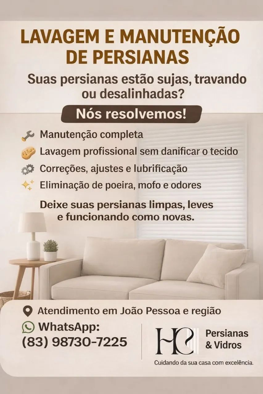 Lavagem e Conserto de Persianas em João Pessoa