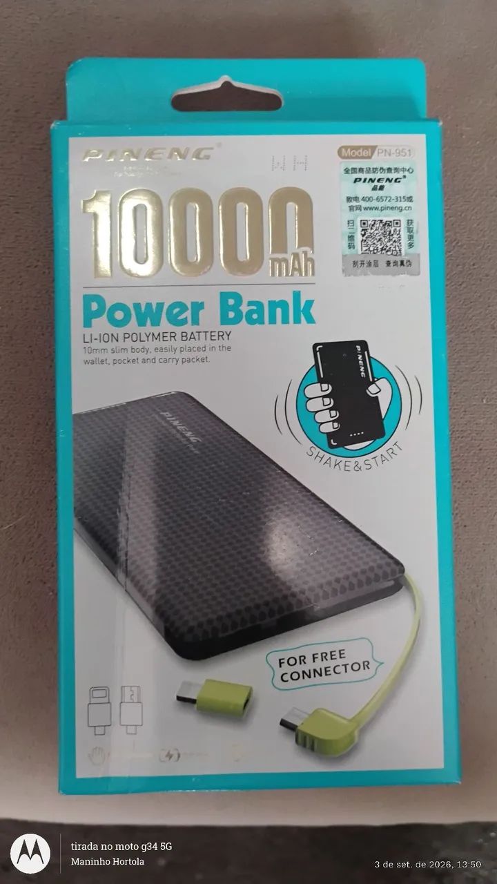 Power bank 10000mah "BRANCO"