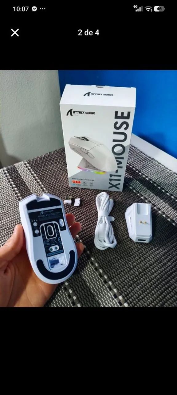 MOUSE ATTACK SHARK - NOVO - Foto 3