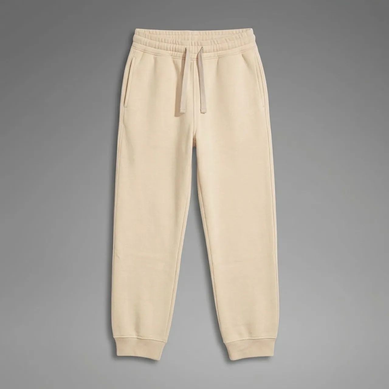 Calça de moletom bege casual confortável 