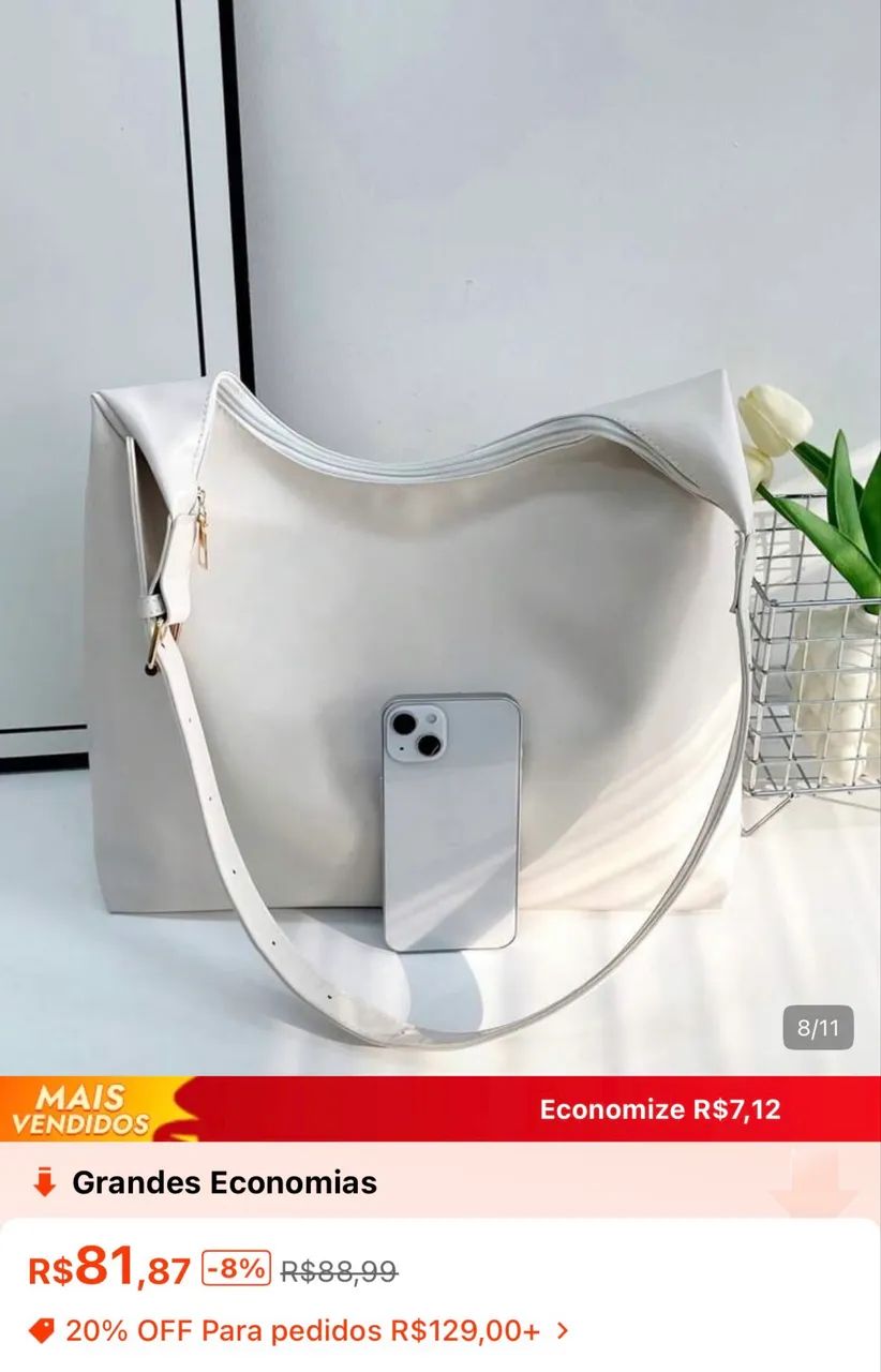 Bolsa branca  - Foto 4