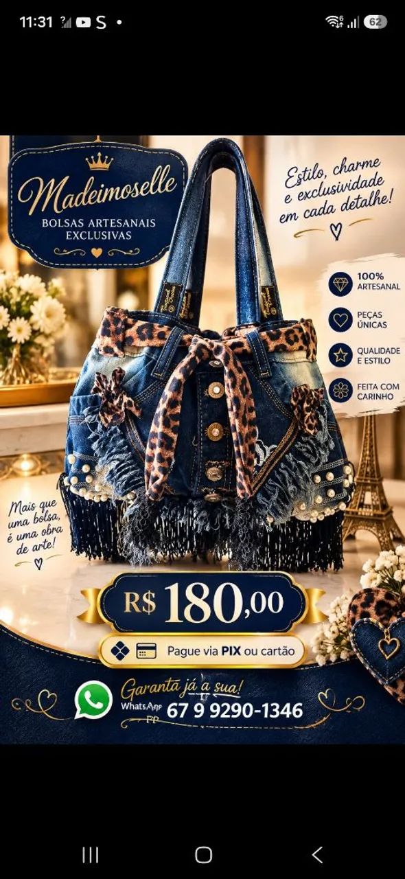 Bolsa exclusiva artesanal