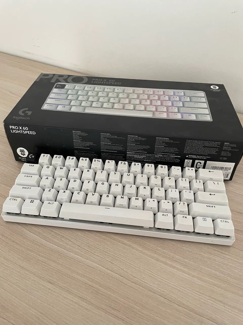 Logitech G PRO X 60 LIGHTSPEED Branco - Completo com Caixa e Case