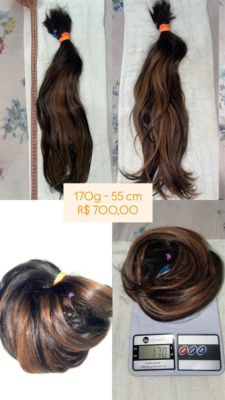 Cabelo humano 55 cm