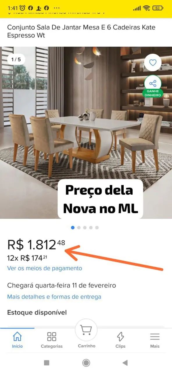 Vendo mesa com 6 cadeiras Kate - Chocolate off white/imbuia   - Foto 5