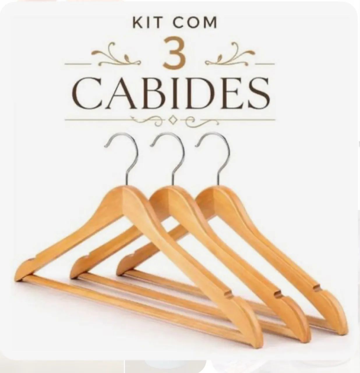Kit de cabides em madeira 