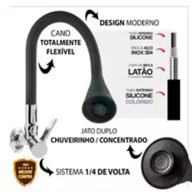 TORNEIRA GOURMET INOX PRATA COM ROTAÇÃO 360° - Foto 4