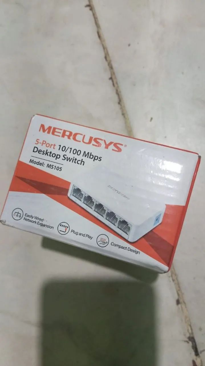 Switch de Rede Mercusys MS105 5 Portas - Novo
