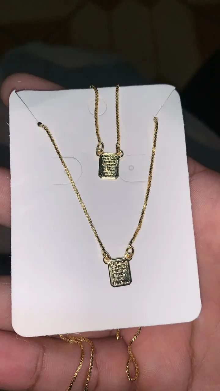 Cordão escapulário dourado