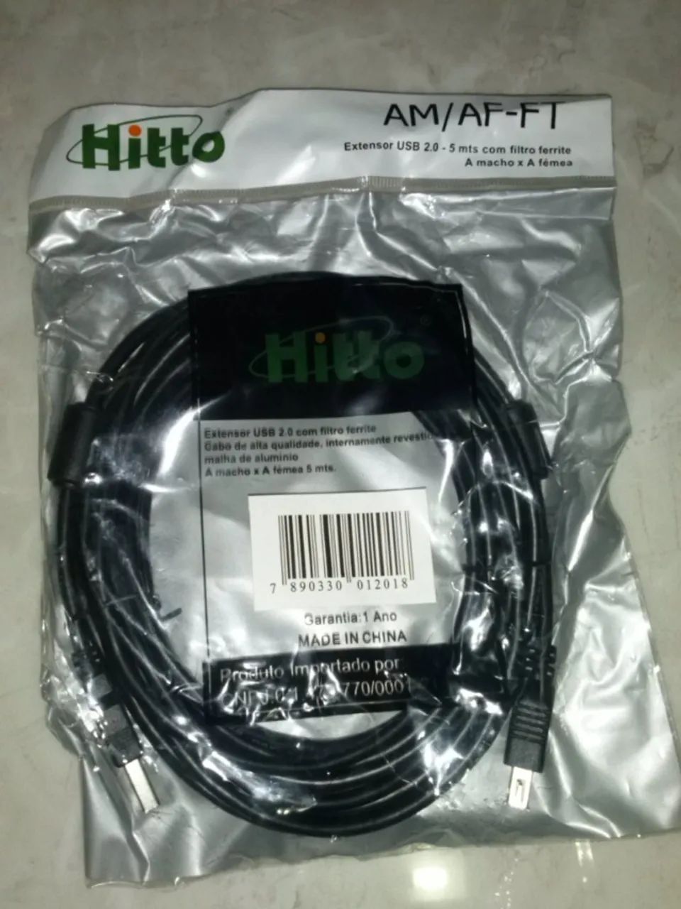 Cabo Extensor Usb M X F 5,00 Mts Com Filtros Preto