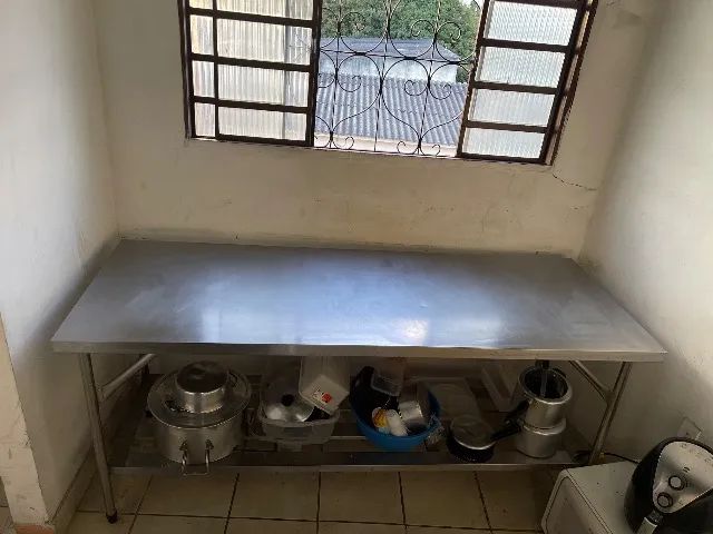 Mesa industrial de inox 1,90x90