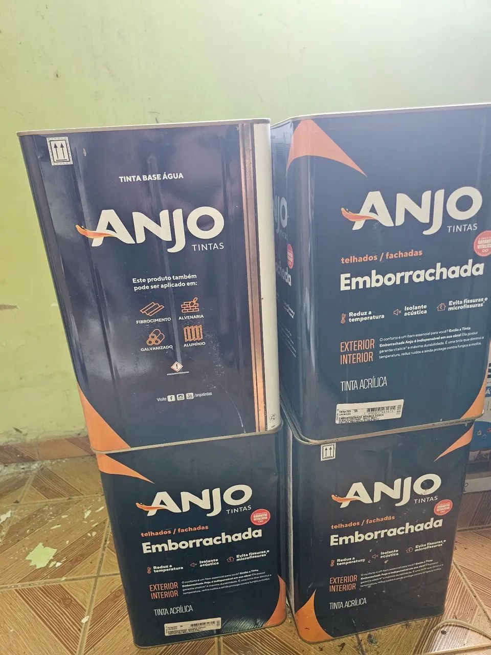 Tinta acrilica emborrachada 18L Anjo branco fosco