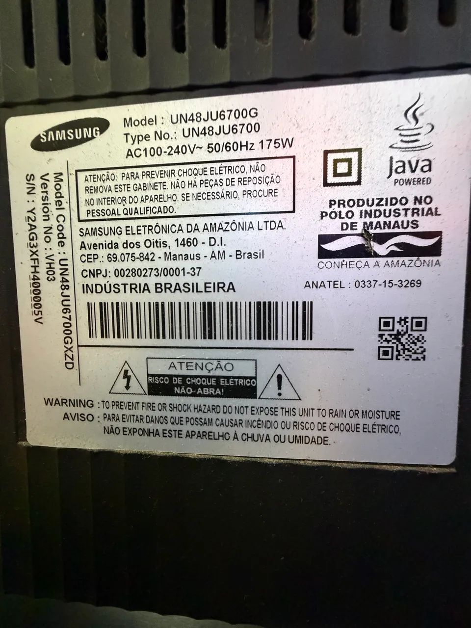 Samsung Smart TV Curva 48? 4K UHD UN48JU6700G - Com Defeito no Backlight - Foto 4