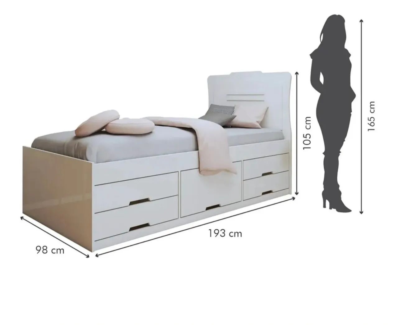 Cama solteiro branca  - Foto 2