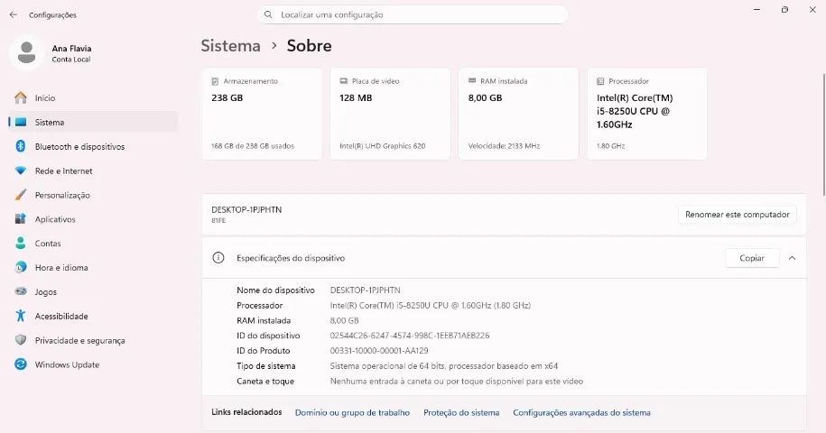 Notebook Lenovo Intel Core i5 - 8GB RAM - 238GB ARMAZENAMENTO  - Foto 4