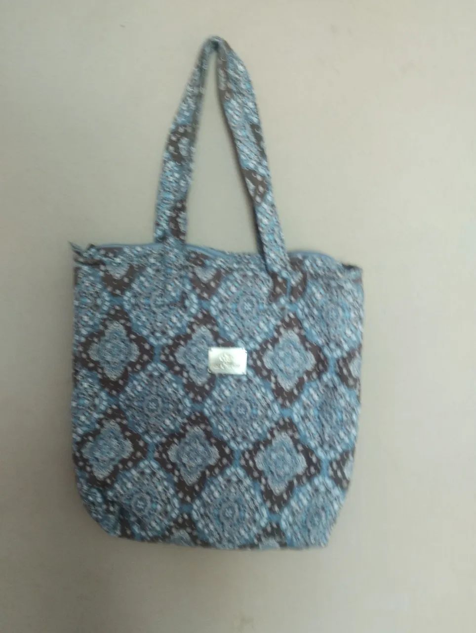 Bolsa Ecobag com padrão arabesco, zíper e bolsos internos. EM PERFEITO ESTADO. - Foto 5
