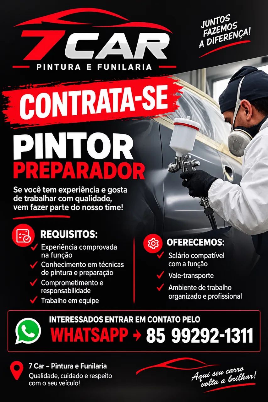 Pintor preparador automotivo 