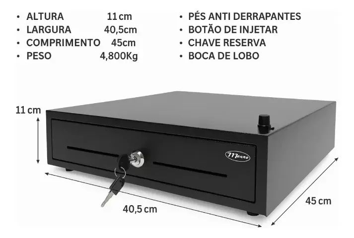 Gaveta De Dinheiro Manual Preta (Usado)