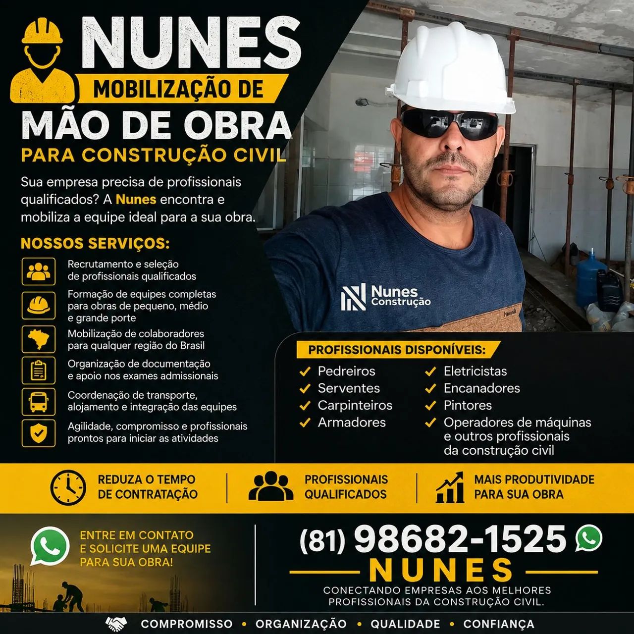 Mobilização de mão de obra construção 