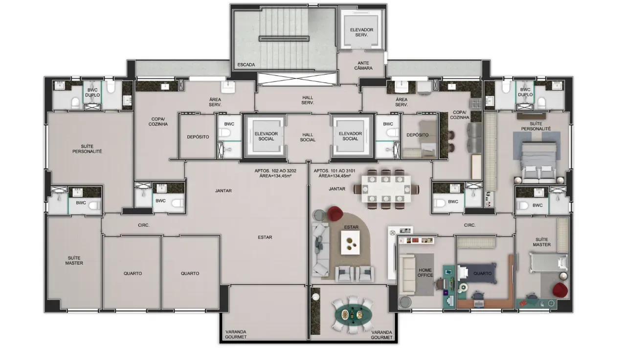 PLANTA 134m²
