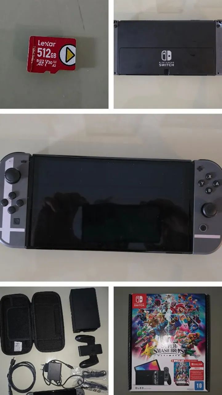 Vendo Nintendo Switch V2 Oled com microsd 512gb e controle pro