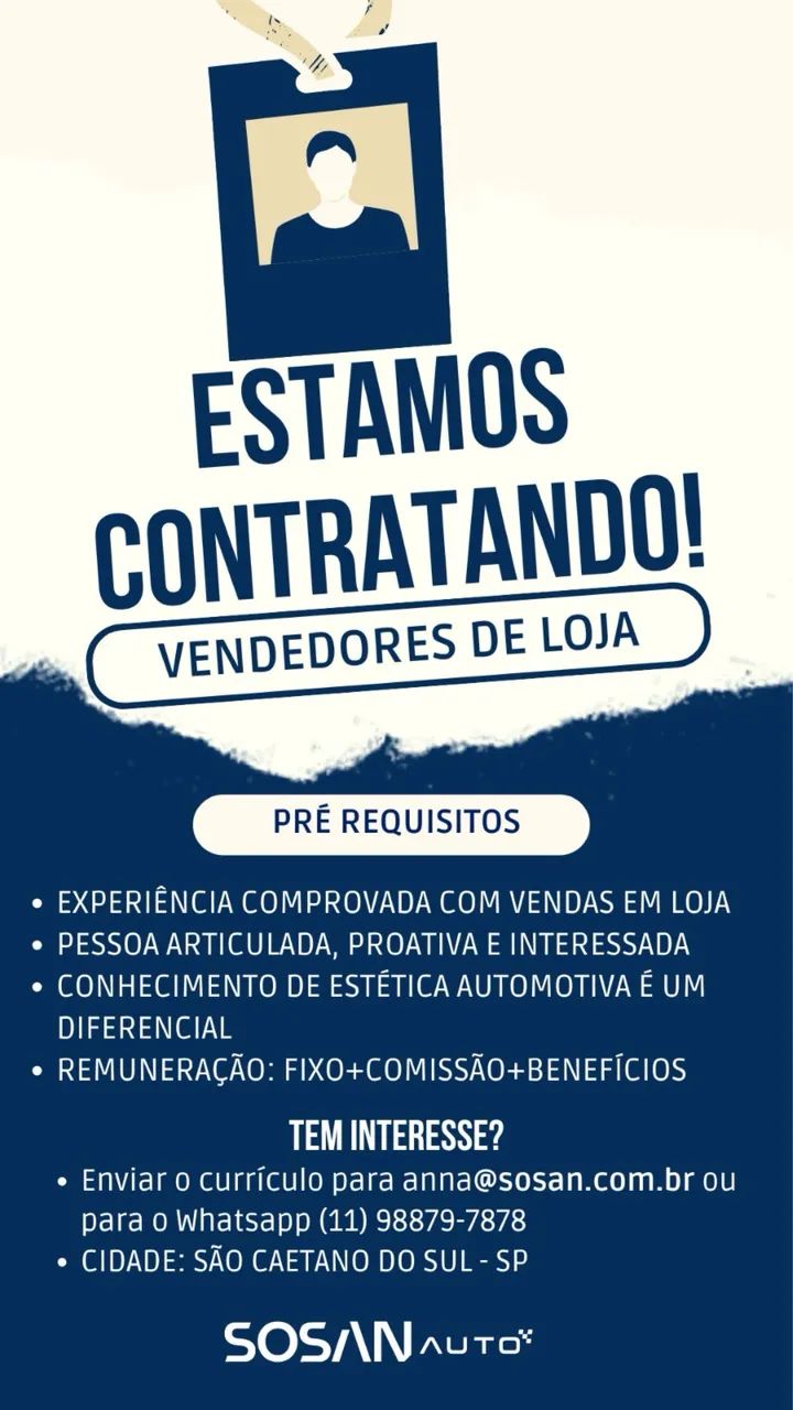 VAGA PARA VENDEDOR 