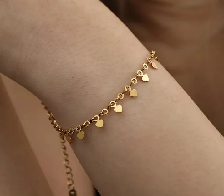 Pulseira doce coração aço inoxidável 