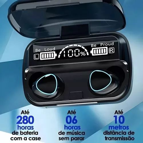 Fone de Ouvido Bluetooth TWS M10 Bluetooth V5.1 com POWER BANK de 2000mah - Foto 2